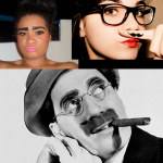 fake moustache fad and drawn on eyebrows groucho marx meme